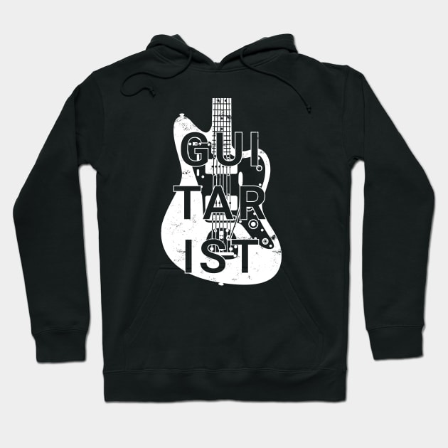 Guitarist Electric Guitar Body Dark Theme Hoodie by nightsworthy